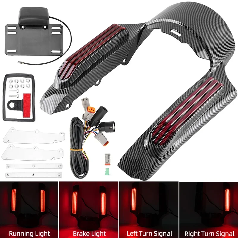 

For Harley Touring Electra Street Glide FLTRX 2014-UP Motorcycle LED Turn Signal Tail Light Rear Fender Extension Fascia