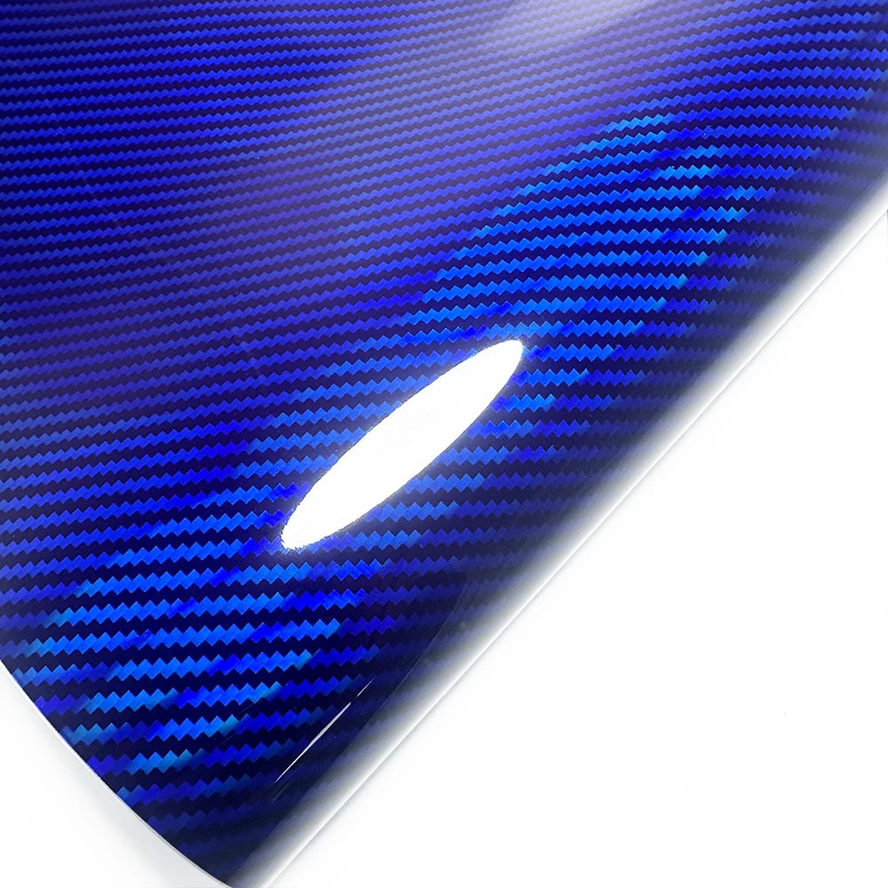 High Gloss Laser Blue Carbon Fiber Vinyl Film  Motorcycle Body Stickers Rainbow Car Film Covers Accessories Wrap Foil Sticker