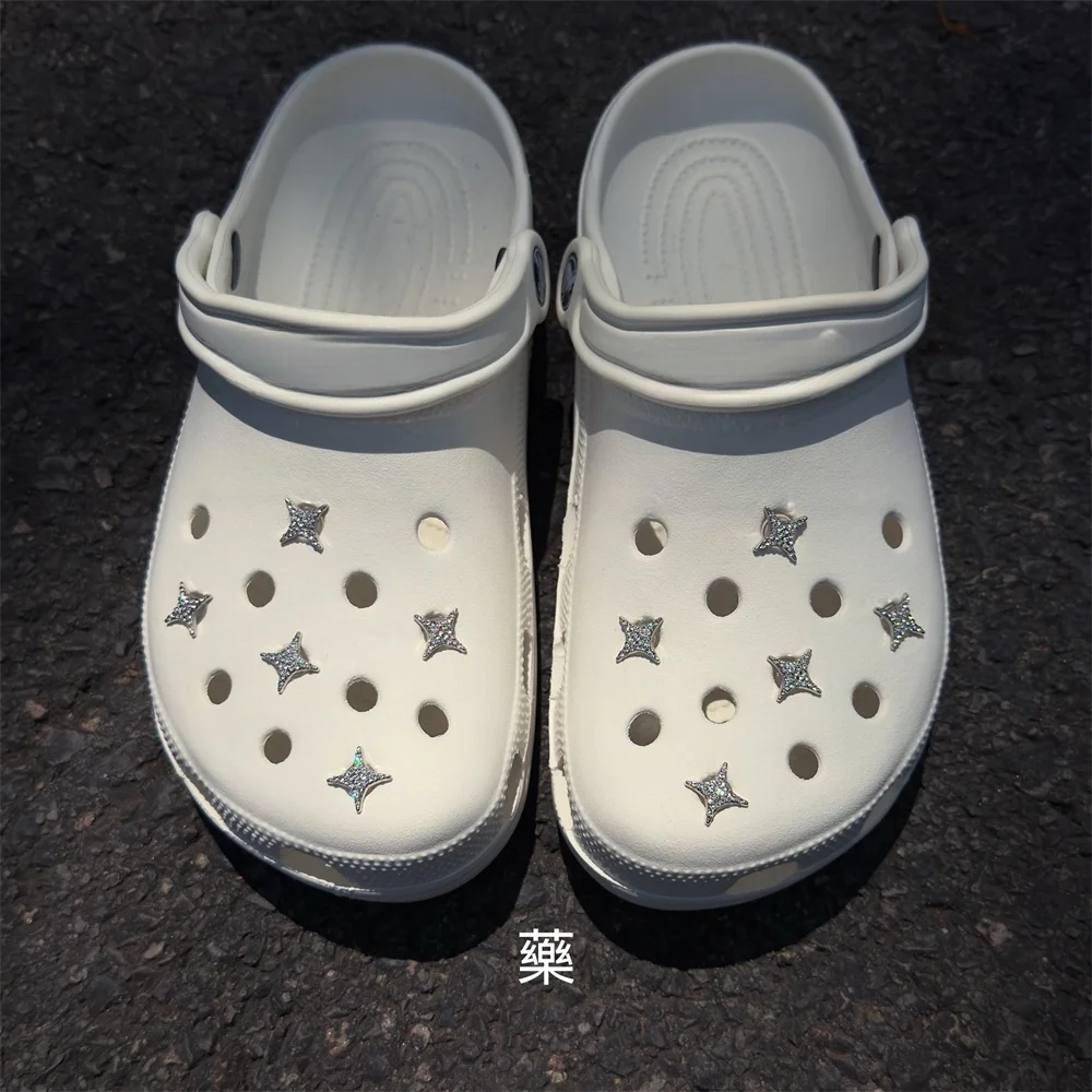 إكسسوارات زهور الأحذية على شكل نجمة كريستالية لطيفة وعصرية، إكسسوارات الأحذية DIY، إكسسوارات الأحذية