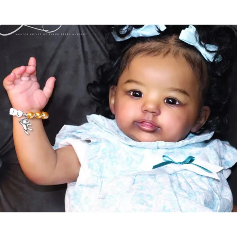 20inch Reborn Baby Doll Kit Unfinished Smile Baby Abigail Fresh Color Doll Parts with Body and Eyes