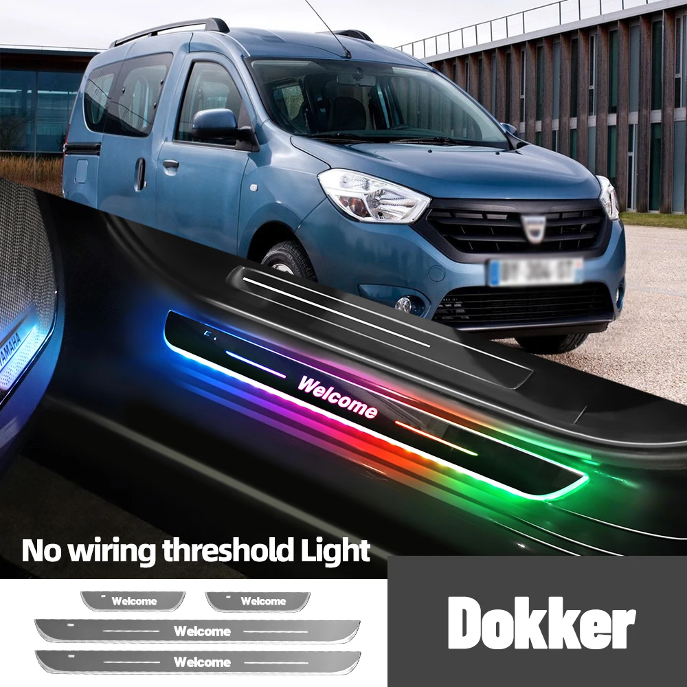 

For Dacia Dokker 2012-2020 2016 2017 2018 2019 Car Door Sill Light Customized Logo LED Welcome Threshold Pedal Lamp Accessories