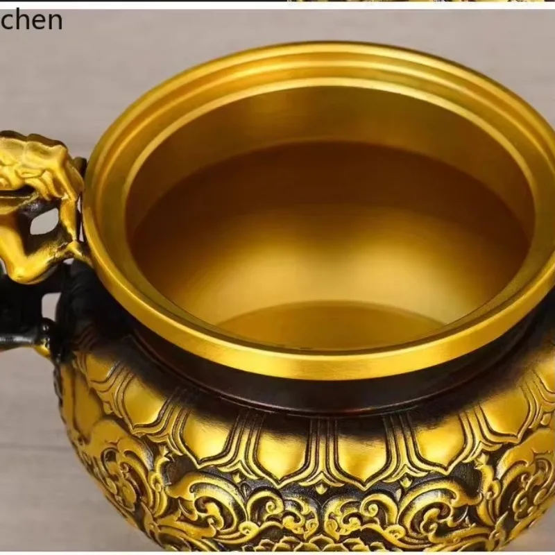 

X5-15 brass suan ni pavilion stove brass copper dragon pattern tower stove crafts ornaments