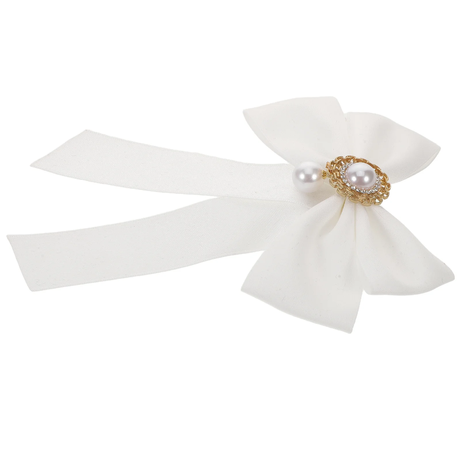 

Pearls Bowknot Brooch Pin Clip on Bow Tie Collar Pin Brooch for School Uniform Shirt Party Dress Accessories Women Girls