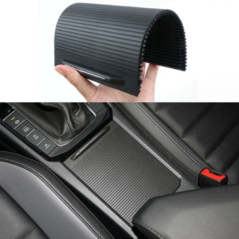 B-M Car Center Console Drink Cover Slide Roller Blind For VW Jetta 2019-2023 Storage Box Cup Holder Curtain Roll Shutters Parts