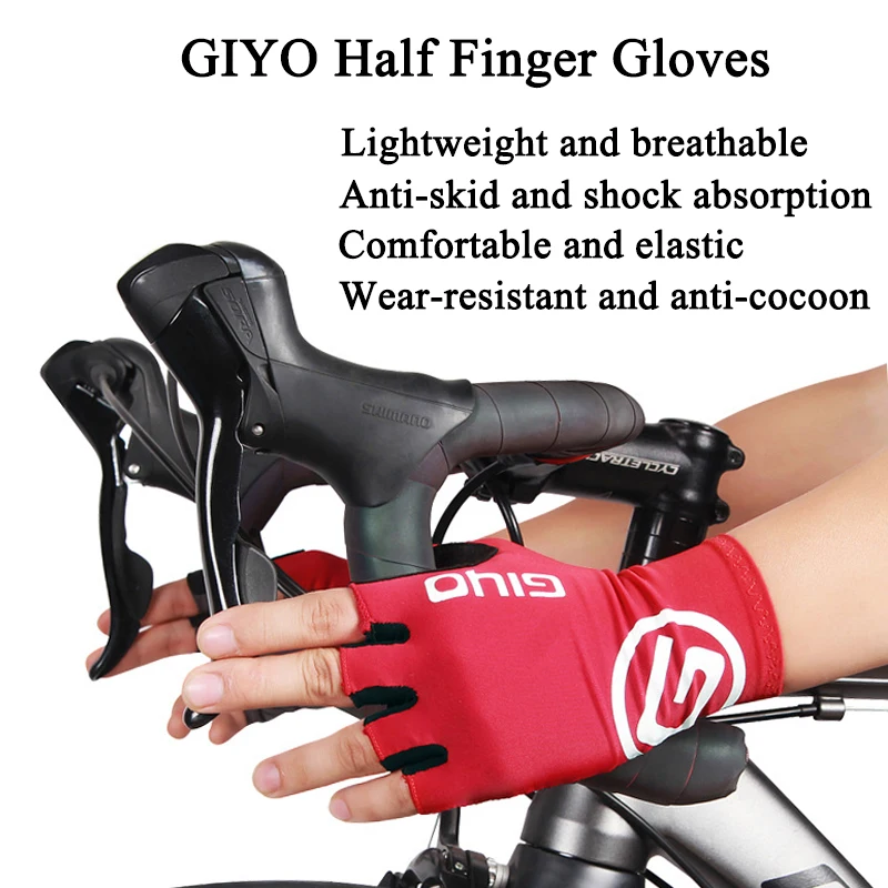 GIYO-guantes de Ciclismo de Gel para hombre y mujer, manoplas de dedos completos y largos para pantalla táctil, para ciclismo de montaña o carretera