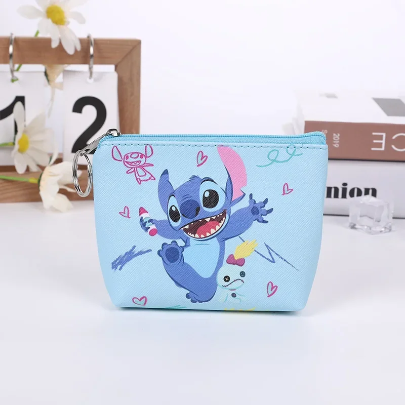 Disney Stitch Brieftasche Cartoon Cartoon gedruckt Münz geldbörse Mode kreative Mädchen Mini tragbare Karten tasche Kawaii Schlüssel Aufbewahrung tasche