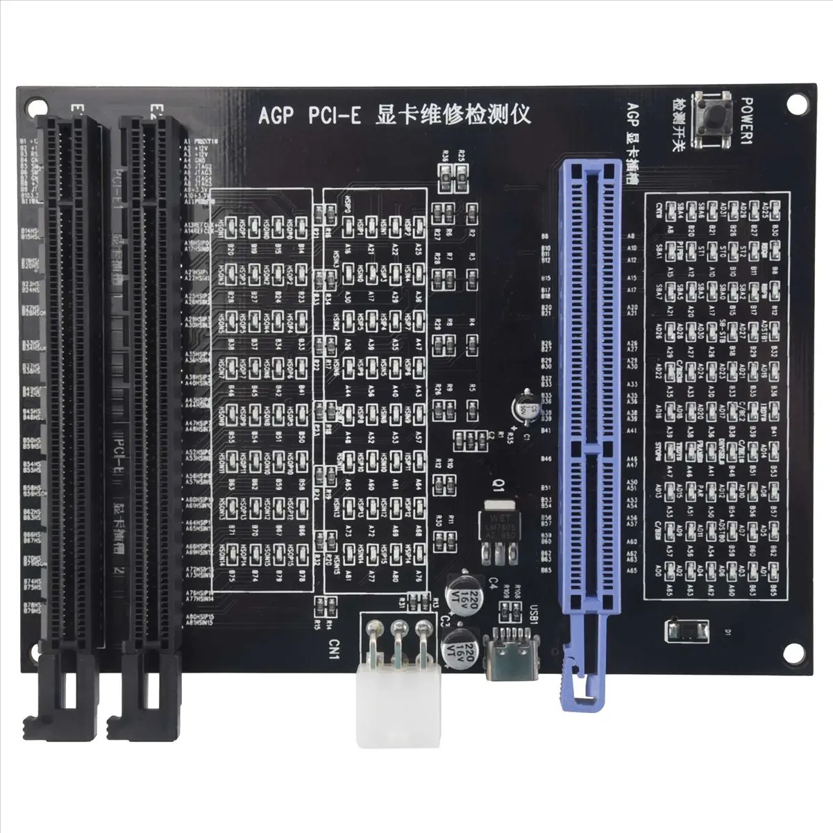 ~!DTD390-Oct.AGP PCI-E X16 Dual-Purpose Socket Tester Display Image Video Card Checker Tester Graphics Card Diagnostic Tool