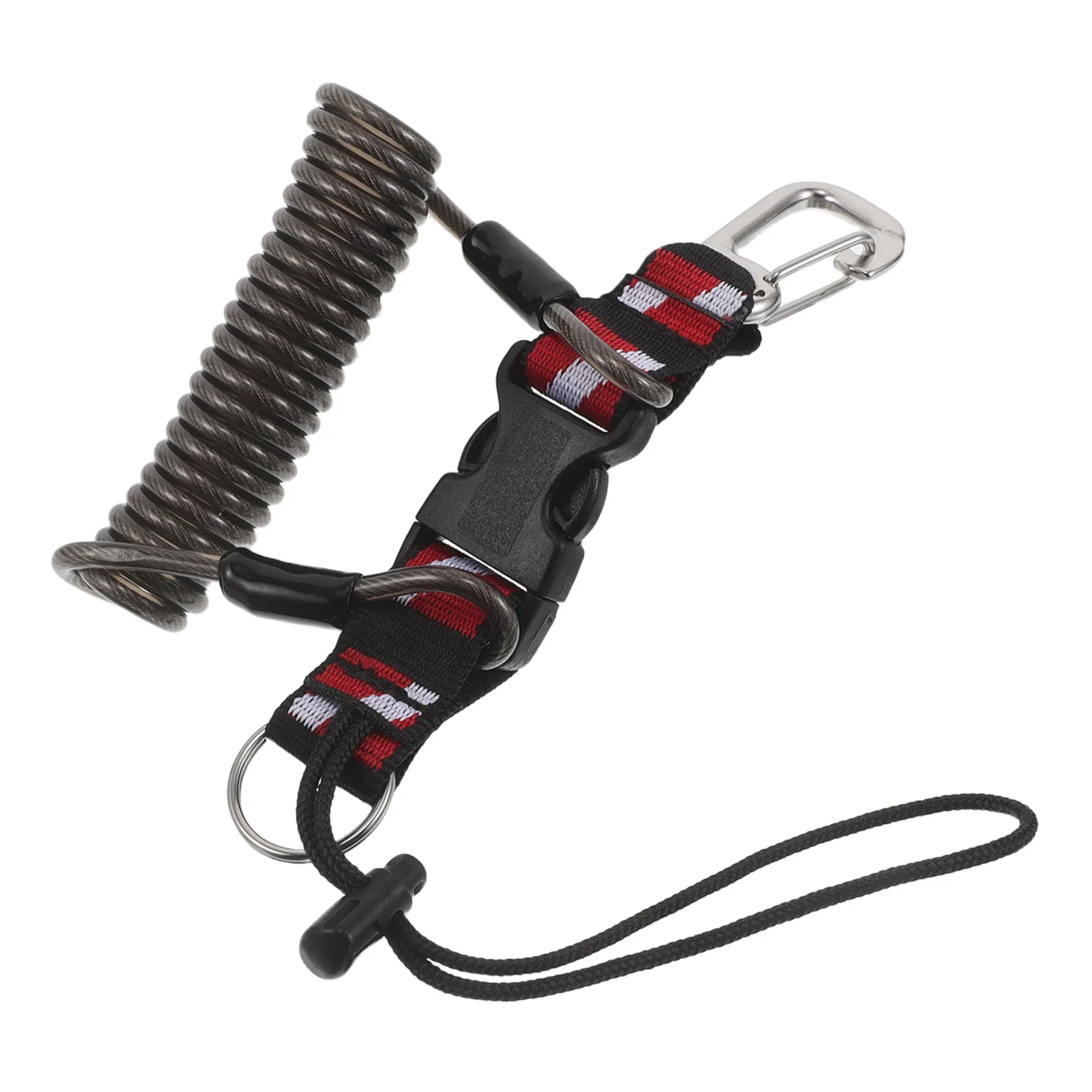 

Ремешок для дайвинга с эластичной спиральной вставкой, предотвращающий потерю, с кабелем из нержавеющей стали и быстросъемной пряжкой для камеры, наручный ремешок для дайвинга