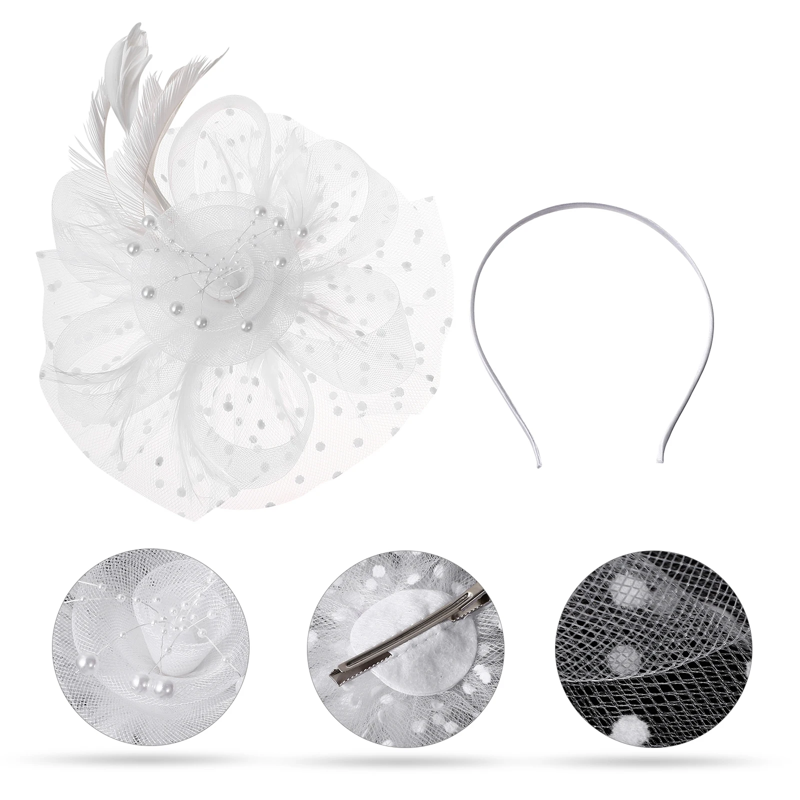 

Mesh Headdress Bridal Veil Fascinator Wedding Headwear Elegant Mesh Veil Tea Party Accessories Hair Decorations Ladies Hat Bride