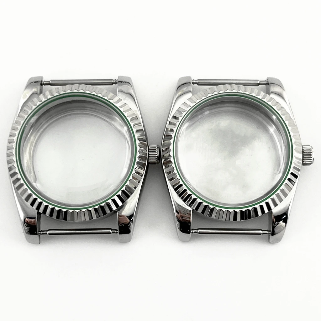 

New 36mm/40mm Convex Glass Silver Sterile Watch Case Fit NH35 NH36 ETA 2836 MIYOTA 8215 MINGZHU DG2813 3804 Movement