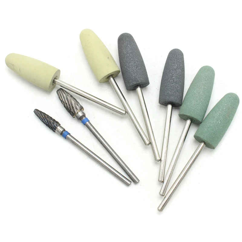 8Pcs/set Dental Resin Base Acrylic Polishing Burs Kit Drill Polisher Rotary Dentista Tool Dental Lab Instrument