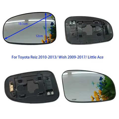 Voor Toyota Reiz 2010-2013/Wish 2009-2017/Little Ace auto-onderdelen verwarmde witte achteruitkijkspiegels en linker en rechter lenzen