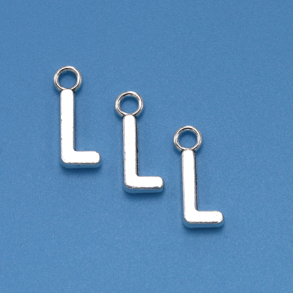 

50pcs English Alphabet L Alloy Charms Diy Jewelry Making Accessories Necklace Bracelet Keychain Dangle Scrapbooking Project