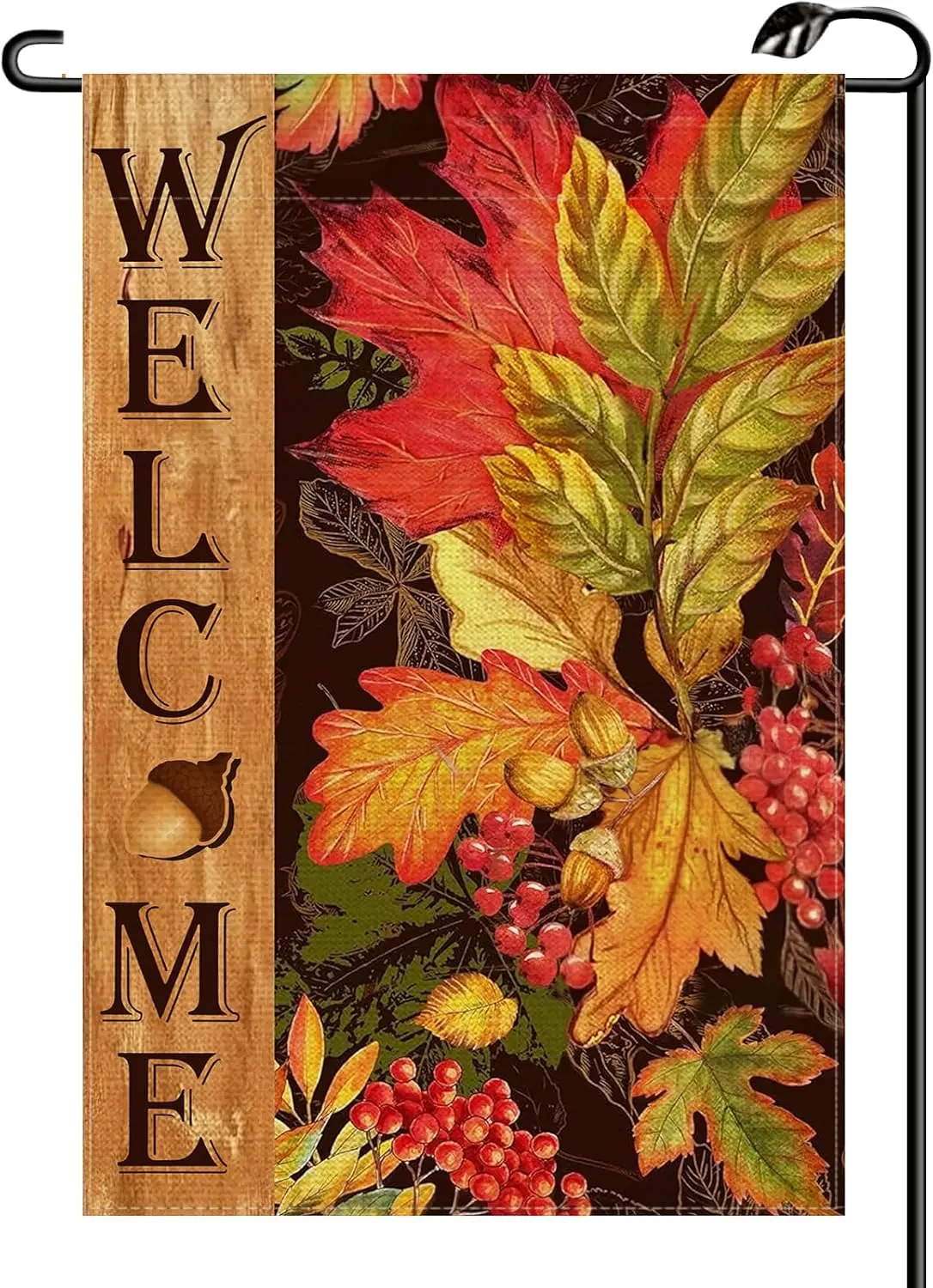 Welcome Fall Maple Leaves Garden Flag 12x18 Inch Vertical Double Sided Autumn Thanksgiving Small Flags Farmhouse Outside Dec SSL