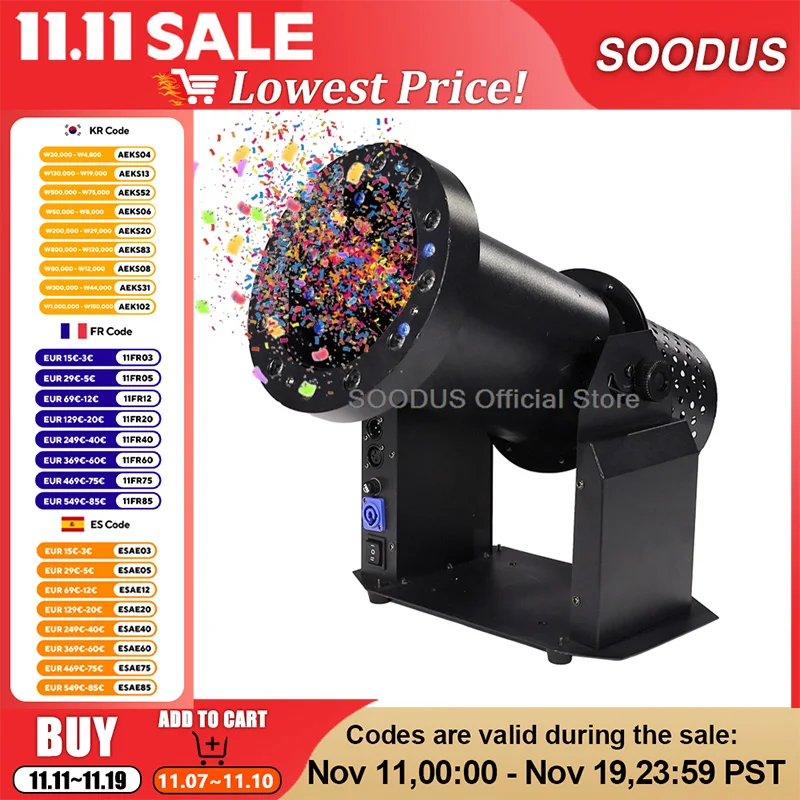 

1500W LED Confetti Blower Machine DMX512 Remote Control Confetti Launcher Stage Special Effects Paper Sprayer for Wedding Party