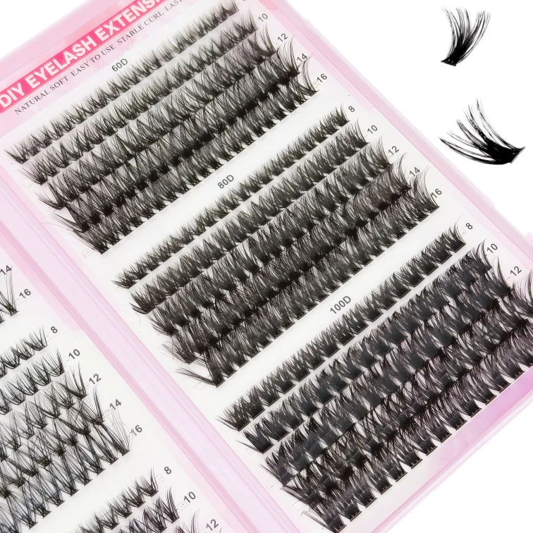 New 30-row single false eyelash pack, with large capacity, 8-16mm mixed length cluster false eyelashes, suitable for beginners t