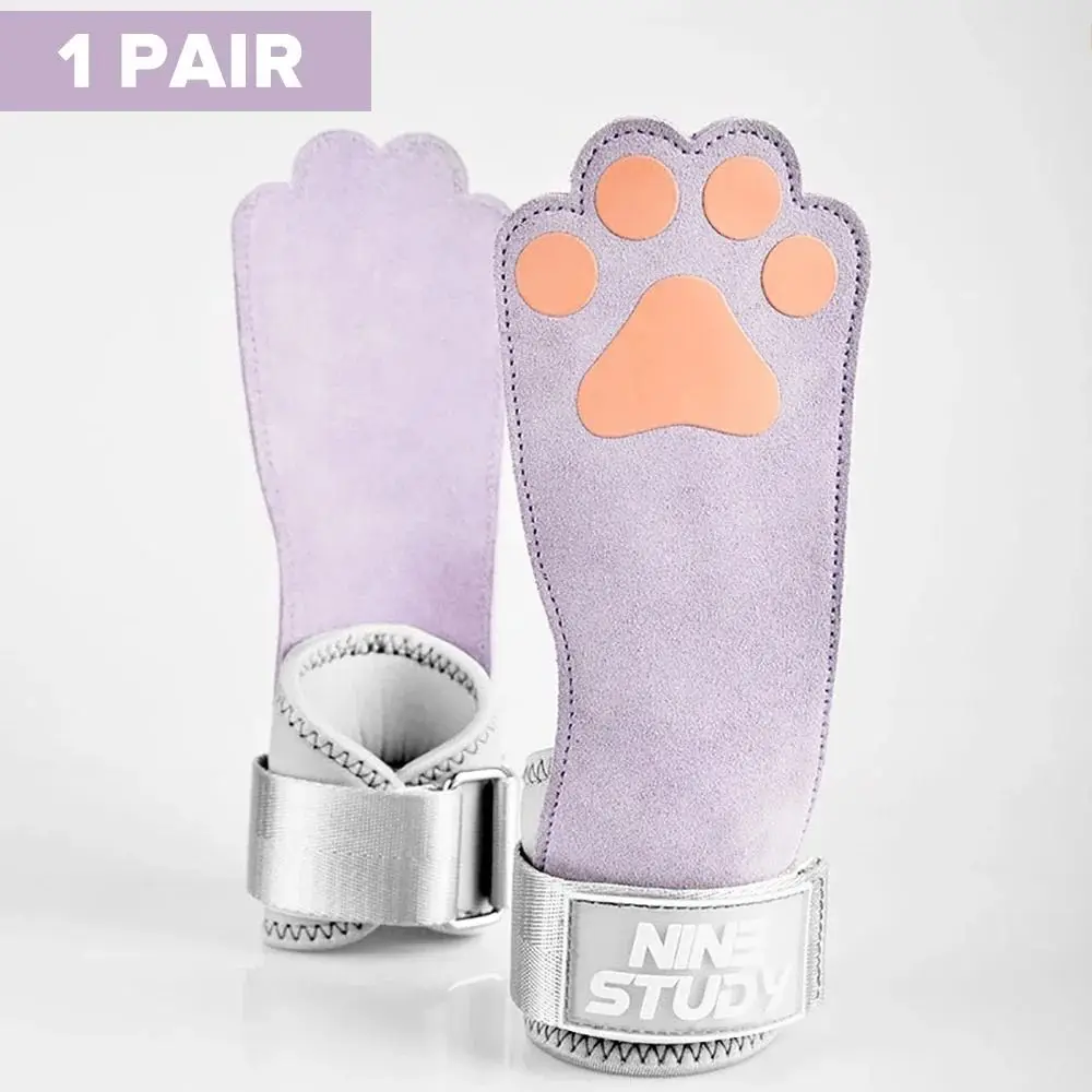 

Кожаные ремни для фитнеса с собачьей лапой, нескользящие регулируемые ремни на запястья с собачьей лапой, износостойкие розовые/фиолетовые