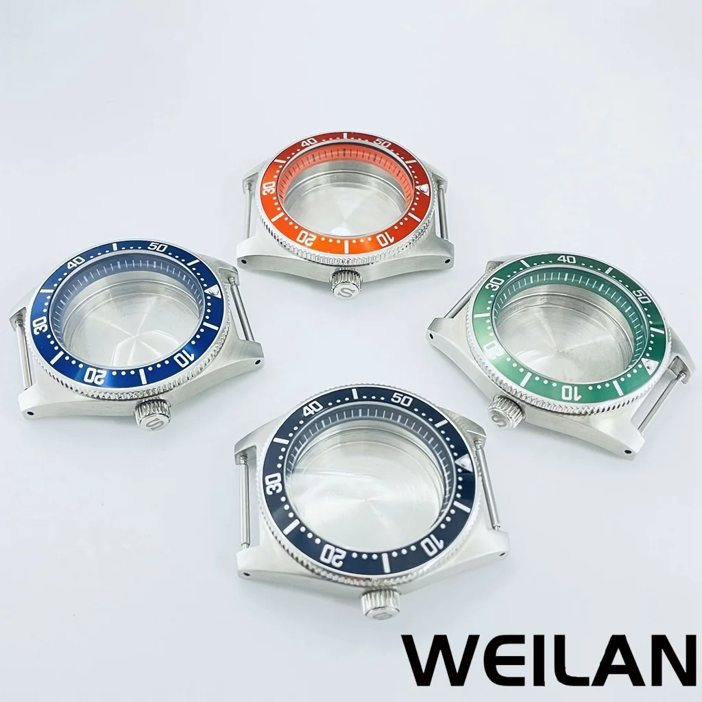 40mm Fit NH34 NH35 NH36 NH38 NH70 NH72 Movement Silver Stainless Steel Watch Case Black Blue Green Orange Ring