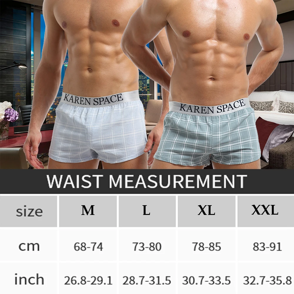 Modern Boxer Shorts Plaid Lounge Home Shorts Men Pajama Pants Pyjama Shorts Cotton Modal Breathable Comfortable Shorts Sleepwear