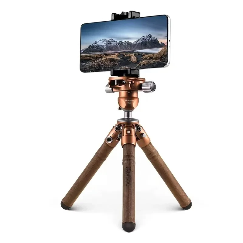 ขาตั้งกล้องสามขาแบบพกพาขนาดเล็กเดสก์ท็อปคาร์บอนไฟเบอร์ขาตั้งกล้อง FS20สำหรับ Live Show Vlog MAX LOADING 3kg SC05