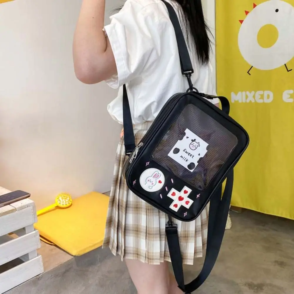 Bolsa de ItaBag transparente multiusos con cremallera creativa Y2K, bolsa de artículos pequeños Kawaii, mochila de estilo japonés, regalo Lolita