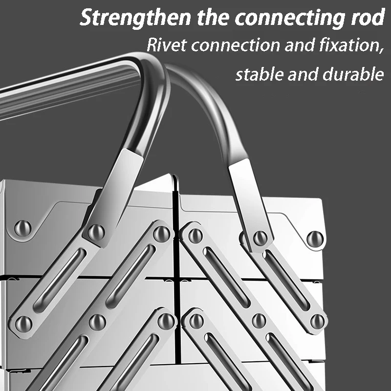 Stainless Steel Toolbox Foldable Hardware Tool Storage Boxes Handheld Repair Tools Organizer Case Portable Tool Suitcase