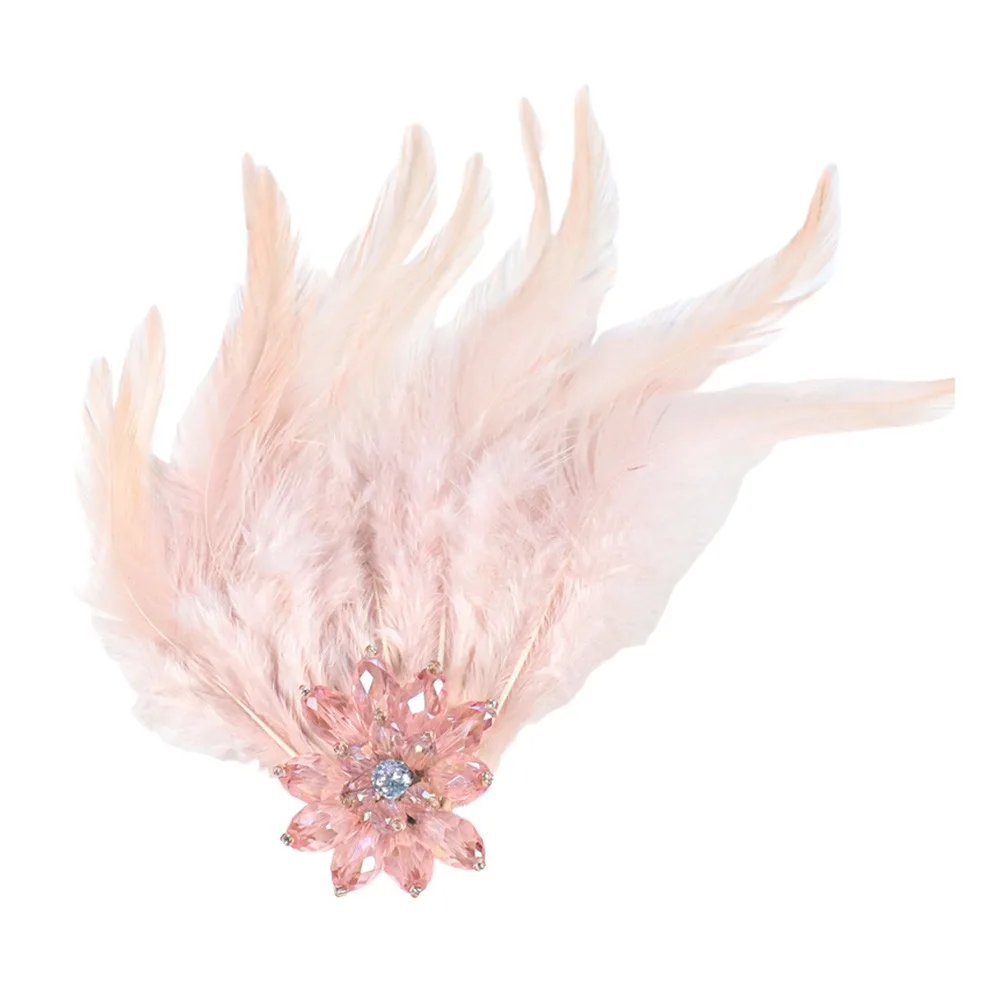 

Beautiful DIY Crystal Flower Rhinestone Jewelry Colorful Feathers Charming Tassel Accessories Party