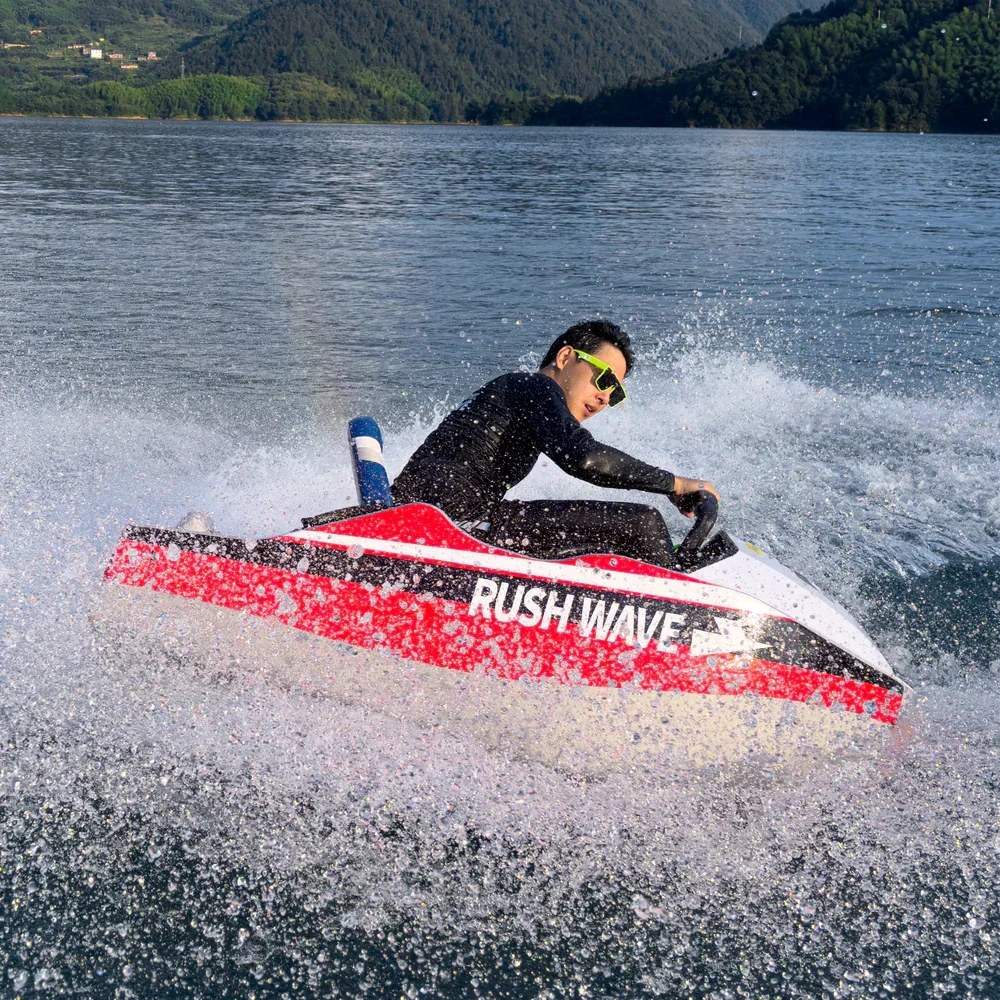 Rush wave China manufacture 48V fast speed floating brushless electric mini small boat kit go kart boat water ski jet boat