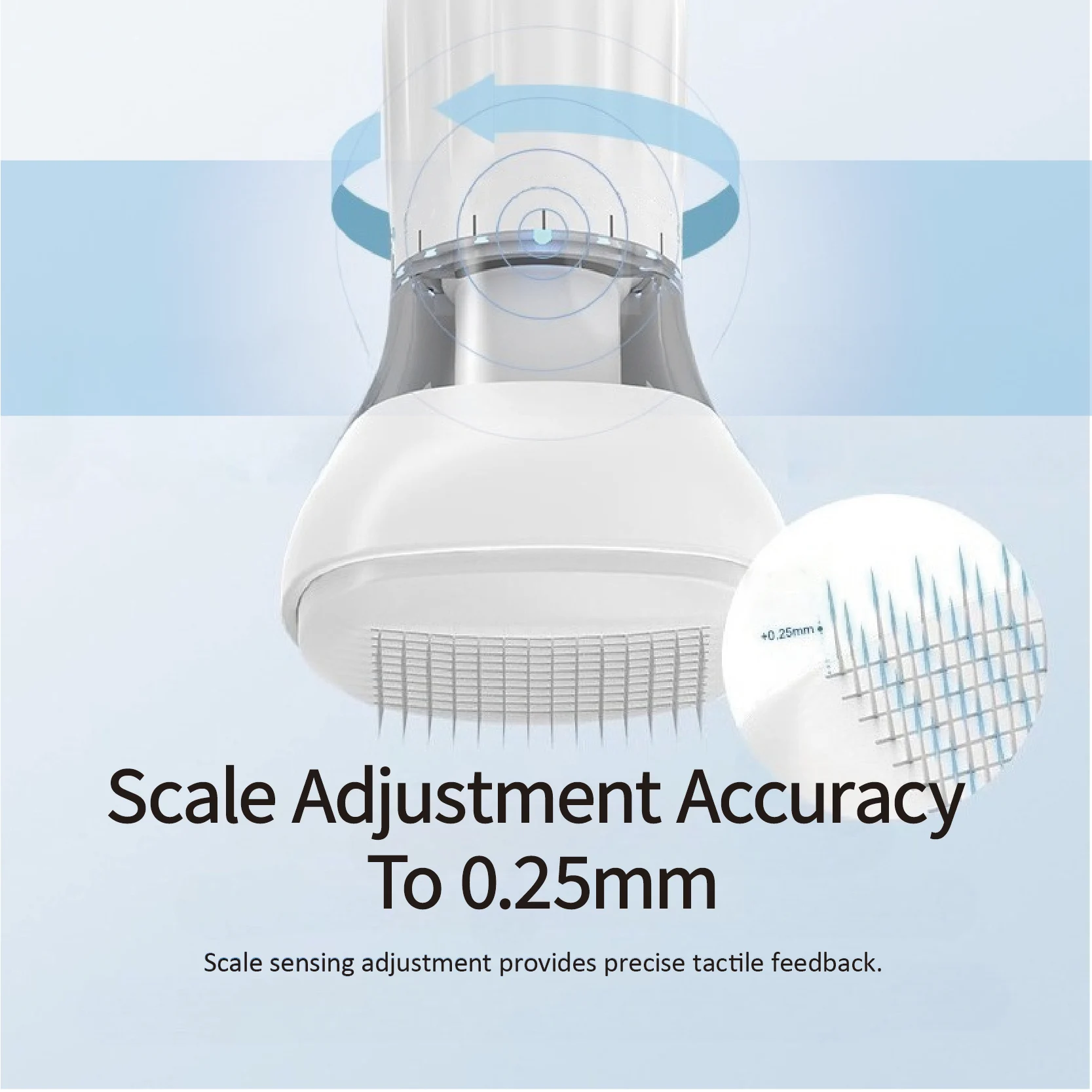 1Pc Adjustable Length Derma Microneedle Stamp Hydra140 Needles Use for Face Hair Beard Aqua Roller, Needle Length 0.25mm, No Serum image 4