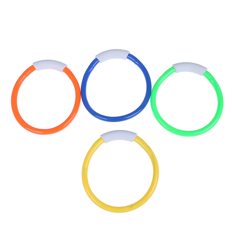 

4 Pcs Diving Ring Set Swimming Pool Circle Diving Rings For Summer Underwater Game Water Party Tools