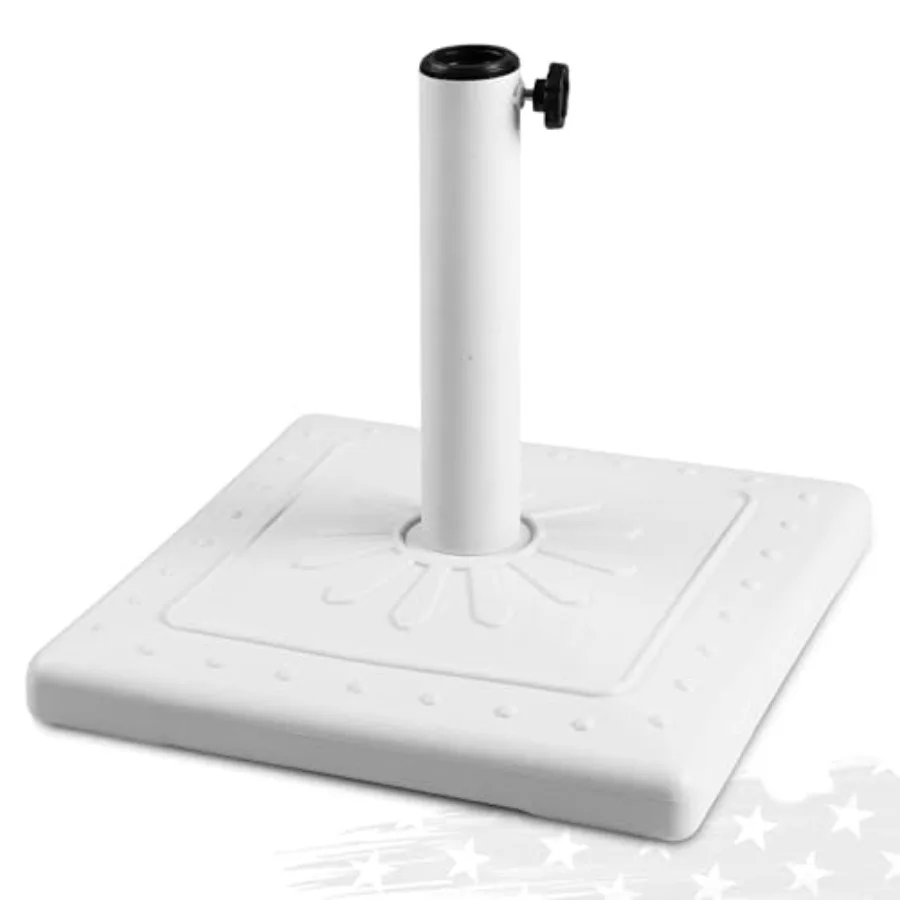 

FRUITEAM 24lb Outdoor Square Umbrella Base 15" Patio Stand Heavy-Duty Market Table Base White