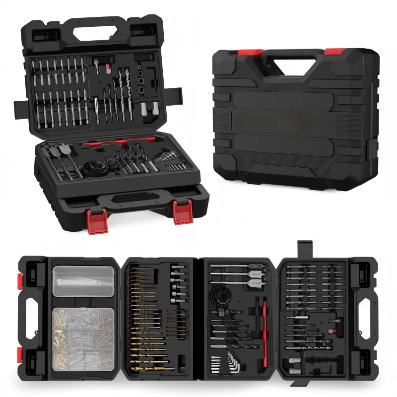 

418-piece DIY tool set: A combination set of masonry and concrete drill bits for home repairs, including a screwdriver bit set