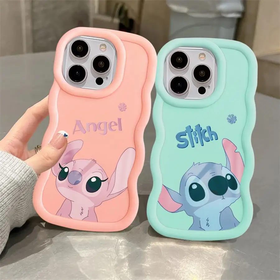 Disney Stitch Angle Lover Case for OPPO A5s A5 A7 A9 A11 A15 A12 A17 A16e A33 A53 A54 A57 A38 A17k A58 4G A32 A31 Soft Cover