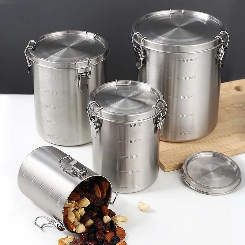 Stainless Steel Storage Tank Tea Sealed Tank Kitchen Storage Tank Grain Storage Box Can