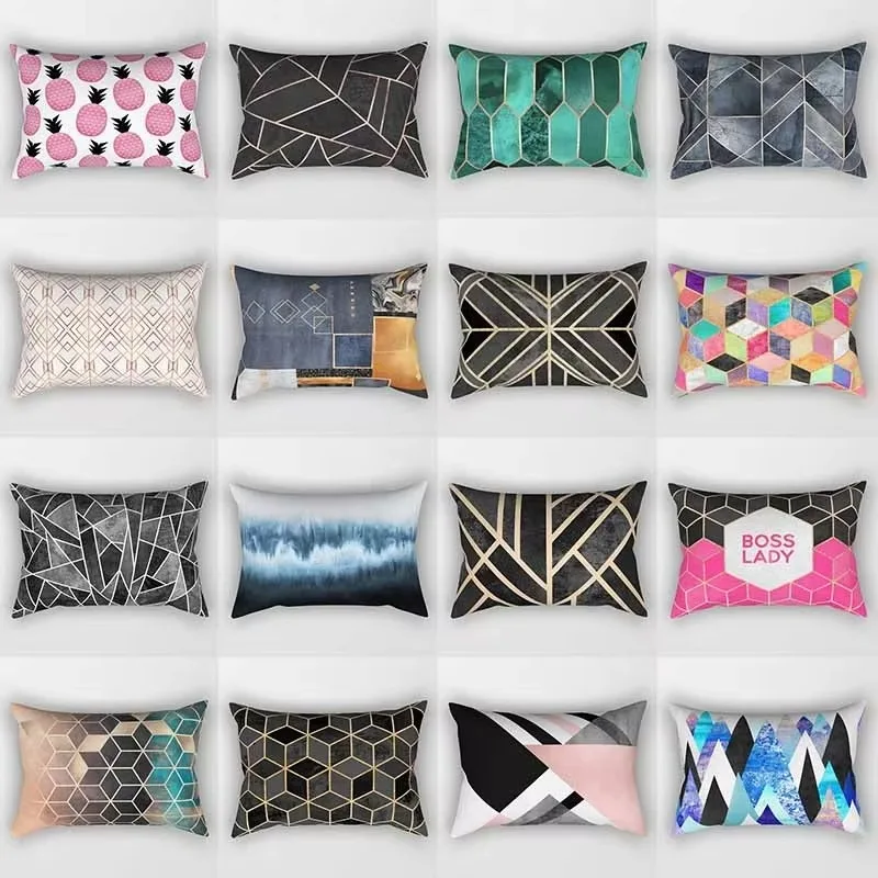 Simple Geometric Pattern Print Decorative Pillowcase Bedroom Living Room Office Cushion Home Decor Rectangular Pillowcase
