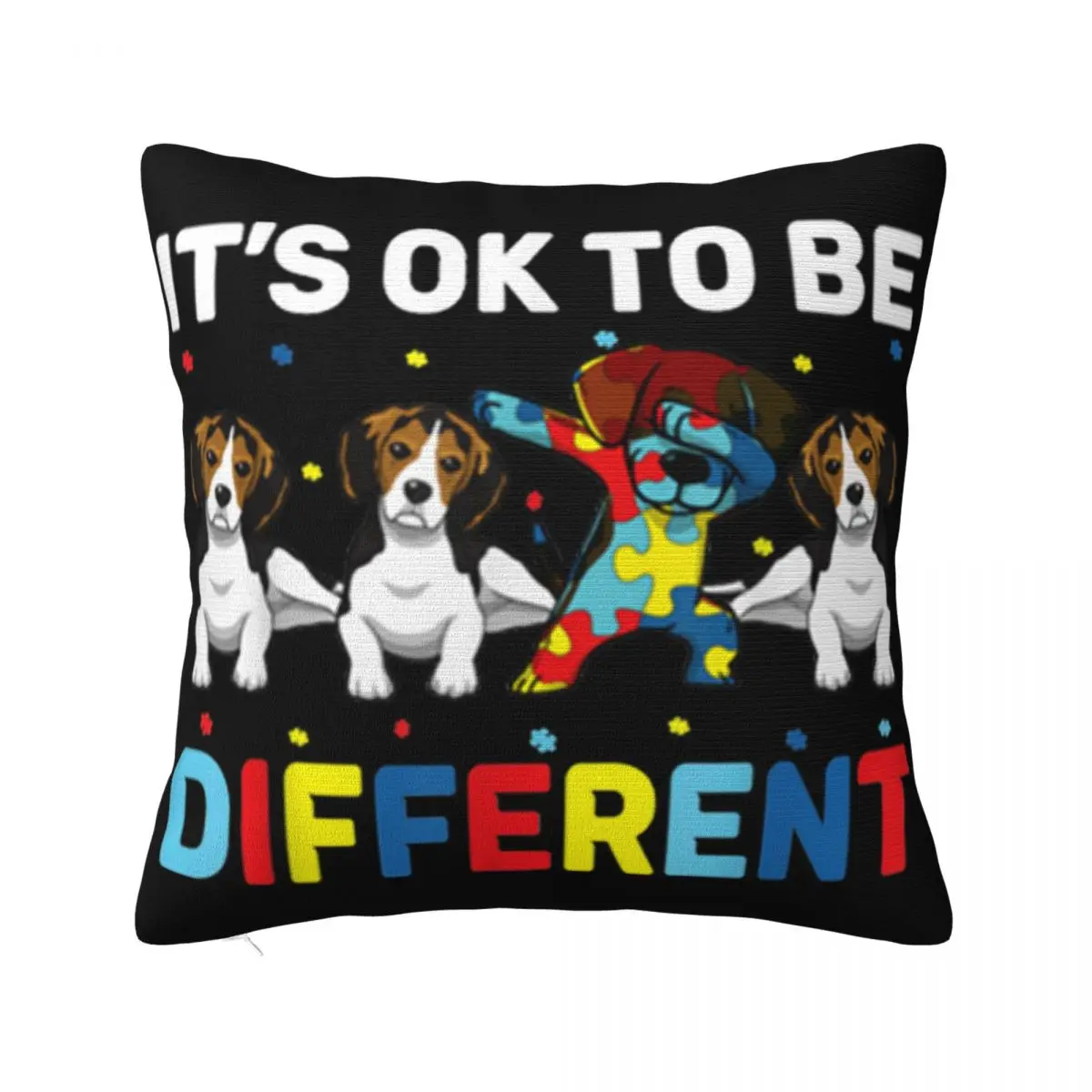 Autism Awareness Day Gift Funny Dabbing Beagle Rap Cotton Men Game Cotton High Quality Normal Pillow Case