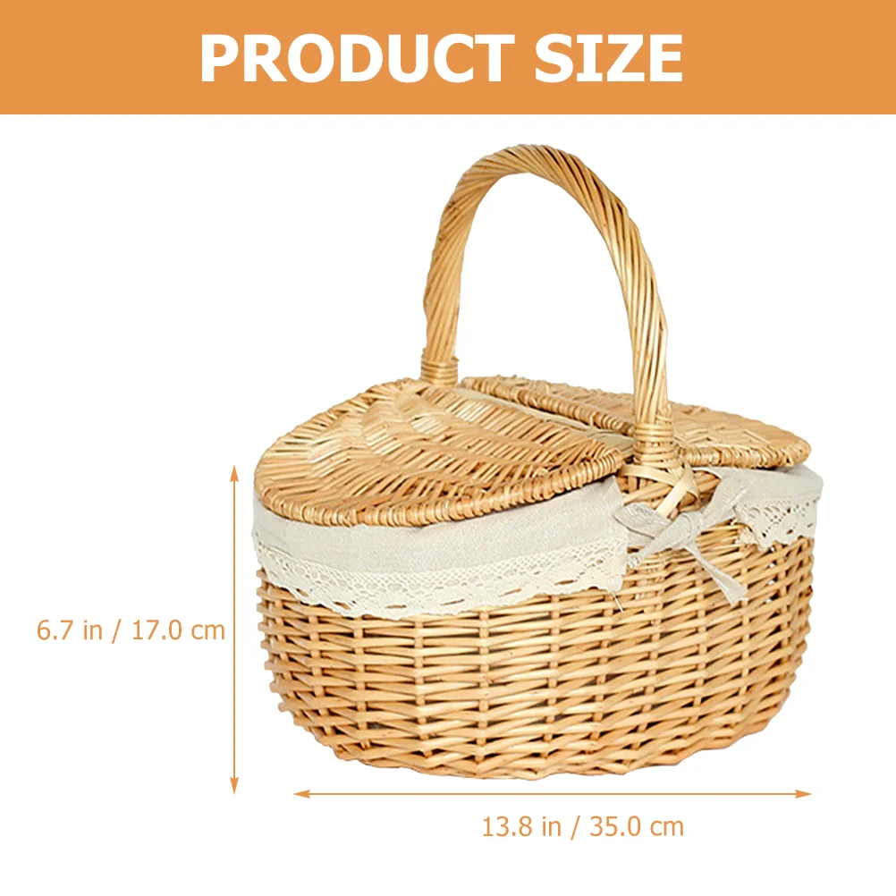 Shopping Basket Hand-woven Convenient Dessert Baskets Accessories Handwoven Picnic Bread Organizing Willow Costume Travel