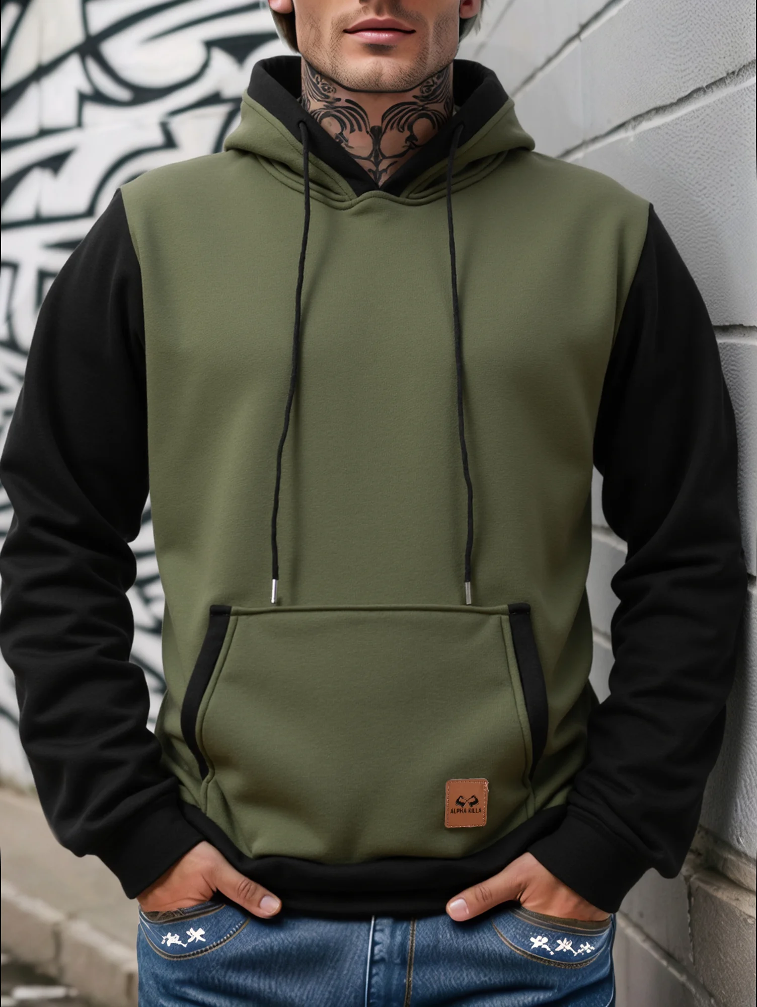 

Fall/Winter Men's Loose Hooded Sweatshirt with Long Sleeves for Business Casual Wear, Fashionable Multi-Colored Shirt for Men