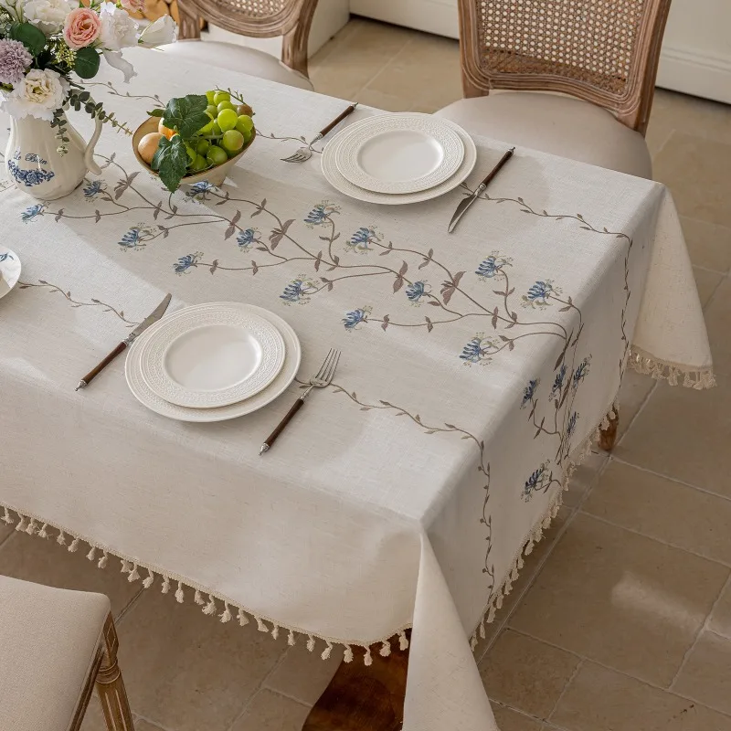 

Скатерть из хлопка и льна с имитацией растений и цветов, современная и простая скатерть-полотенце
