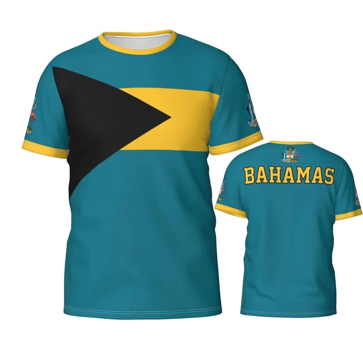 Bahamas Flag 3D Printed T-shirts Sports Casual Jerseys Team Tees Gift For Football Fans Bahamian Badge Short  Sleeved T Shirt