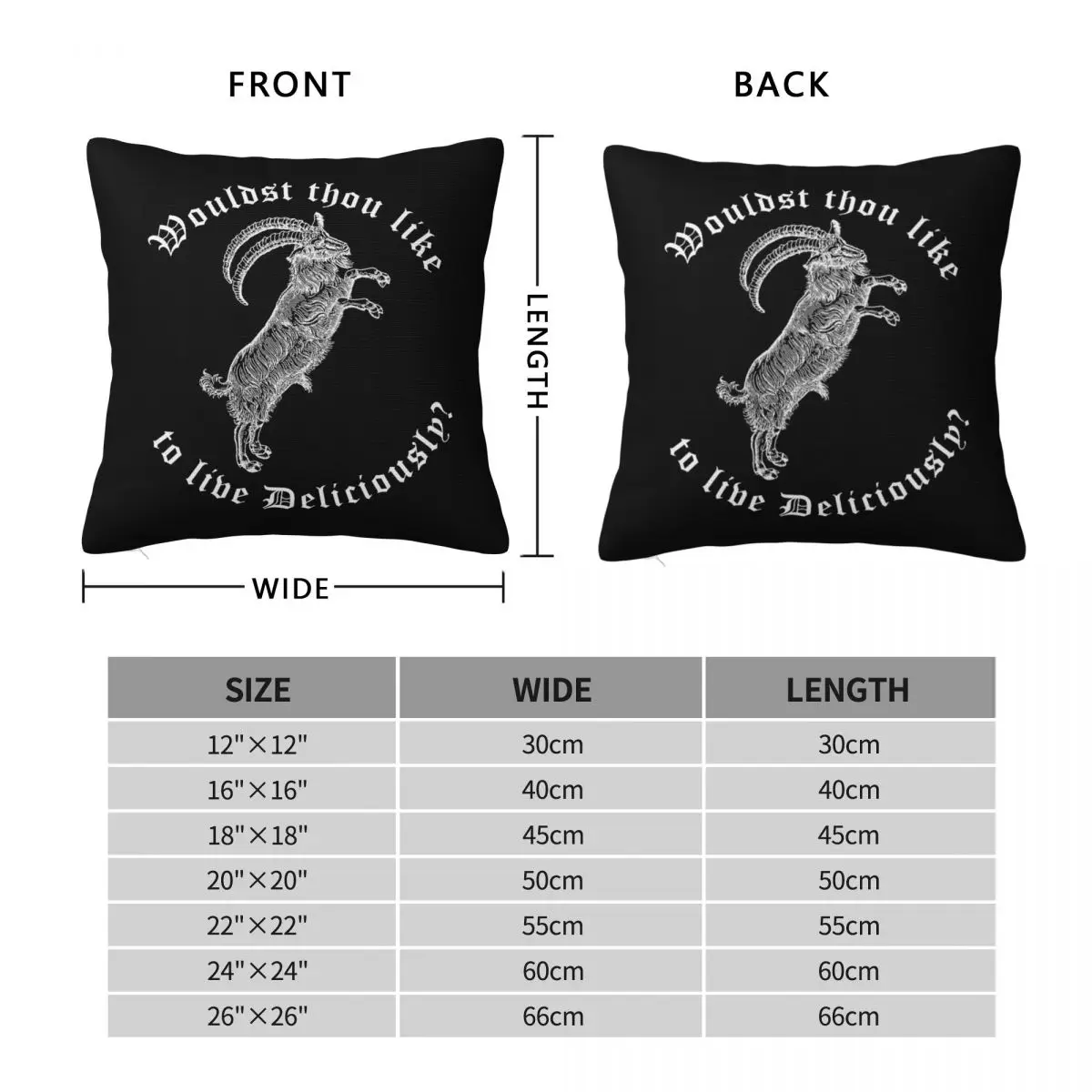 Black Phillip Wouldst Thou Like To Live Deliciously Pillowcase Polyester Linen Velvet Printed Throw Pillow Case Bed Cover 18