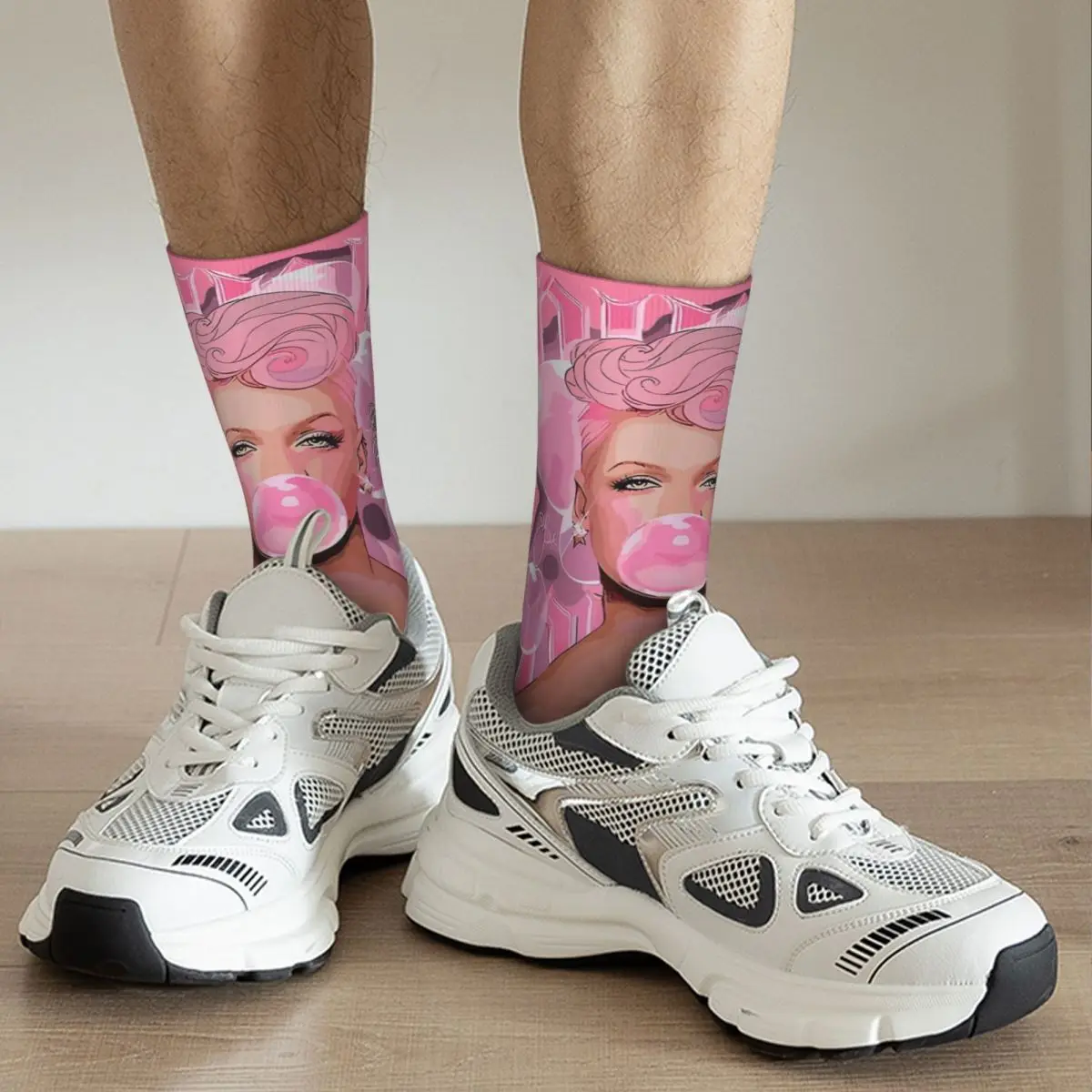 Unisex Pink P!nk Cool Singer Socks Warm Fashion Country Music World Tour Socks Harajuku Middle TubeCrew Socks Wonderful Gifts