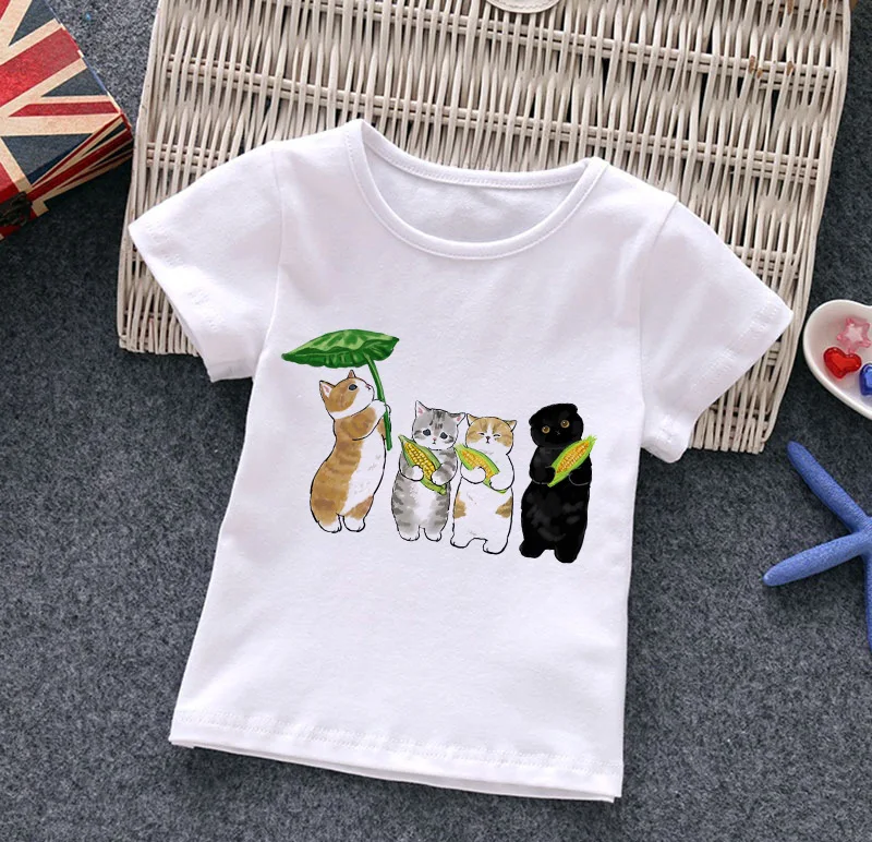 2024 Bright Kids Sweet T-Shirt Summer Cute Round Neck Refreshing Short Sleeve High Quality Lively Top New Colorful Apparel