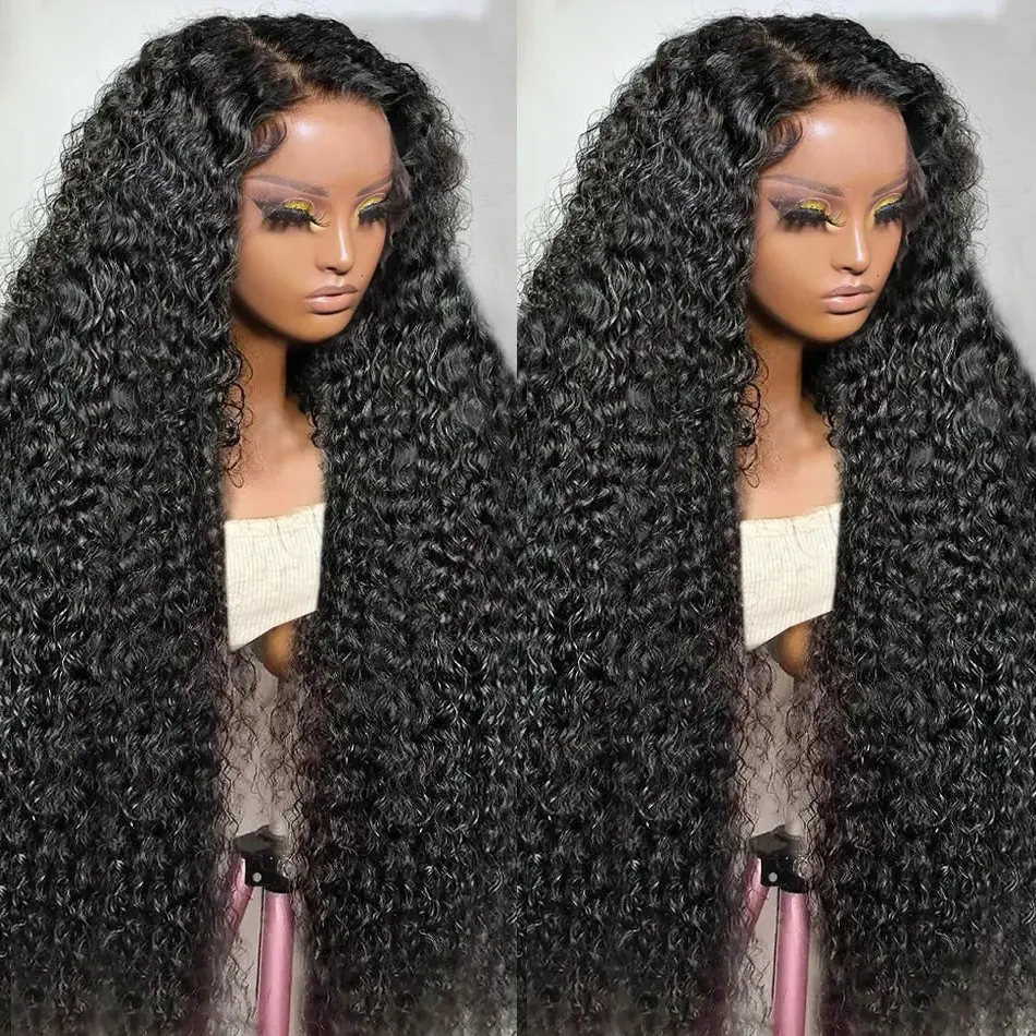 Rosabeauty 13X6 Deep Wave 13x4 HD Lace Front Human Hair Wig 5X5 Preplucked Glueless Ready To Go Curly Wig 250% Density 40 Inch