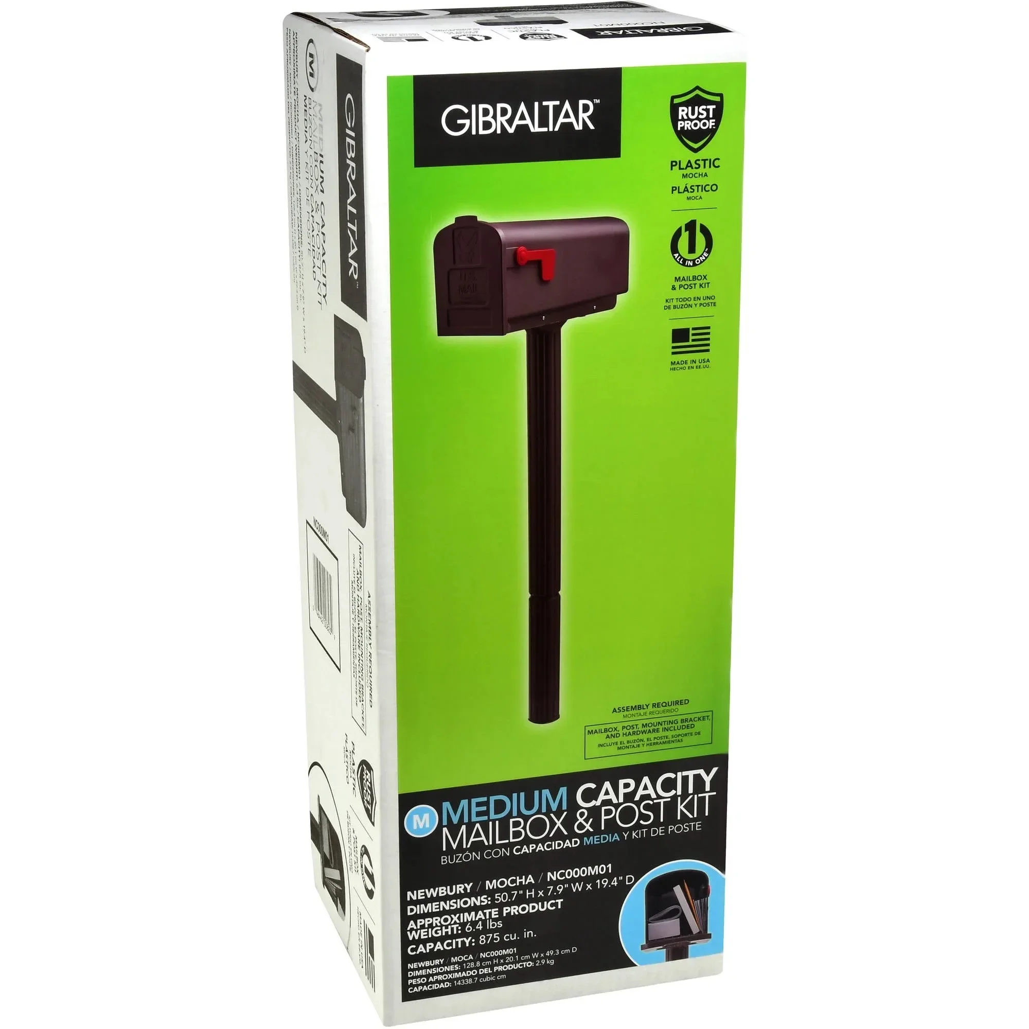 صندوق بريد بلاستيكي ومجموعة بريد (متوسطة)، مجموعة صندوق بريد خارجي كامل لتركيب المنزل والحديقة