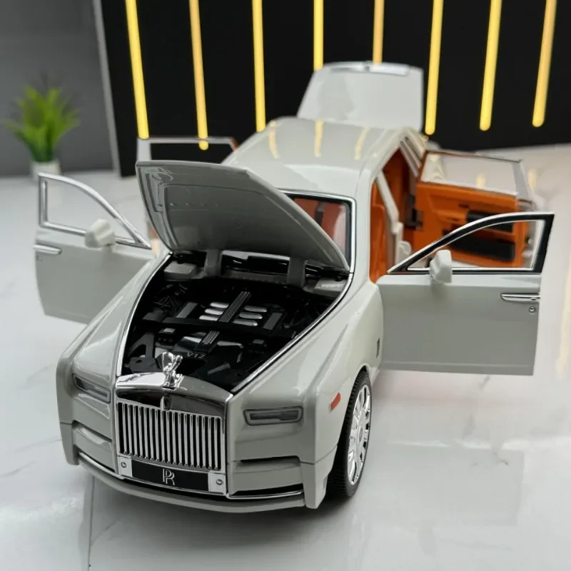 1:20 Rolls Royce Phantom Modellauto aus Druckguss-Metalllegierung, zurückziehbar, Sound, Licht, Auto, Kinder, Geschenkkollektion A447