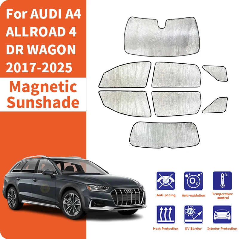 Custom Car Window Sunshade Anti-UV Car Sun Window Visors Sunshade Covers Accessories For AUDI A4 ALLROAD 4 DR WAGON 2017-2025