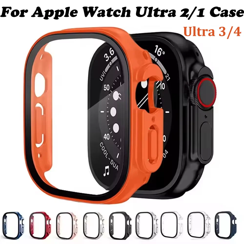 Glas+PC-Schutzhülle für Apple Watch Ultra 4 3 2 49mm Smartwatch Stoßfänger+Displayschutzfolie Gehärtetes Glas iWatch Series Ultra 49mm Zubehör – Detail 1