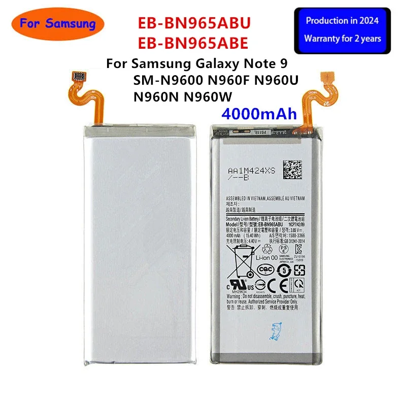 Brand New EB-BN965ABU EB-BN965ABE 4000mAh Battery for Samsung Galaxy Note9 Note 9 SM-N9600 N960F N960U/N960N N960W