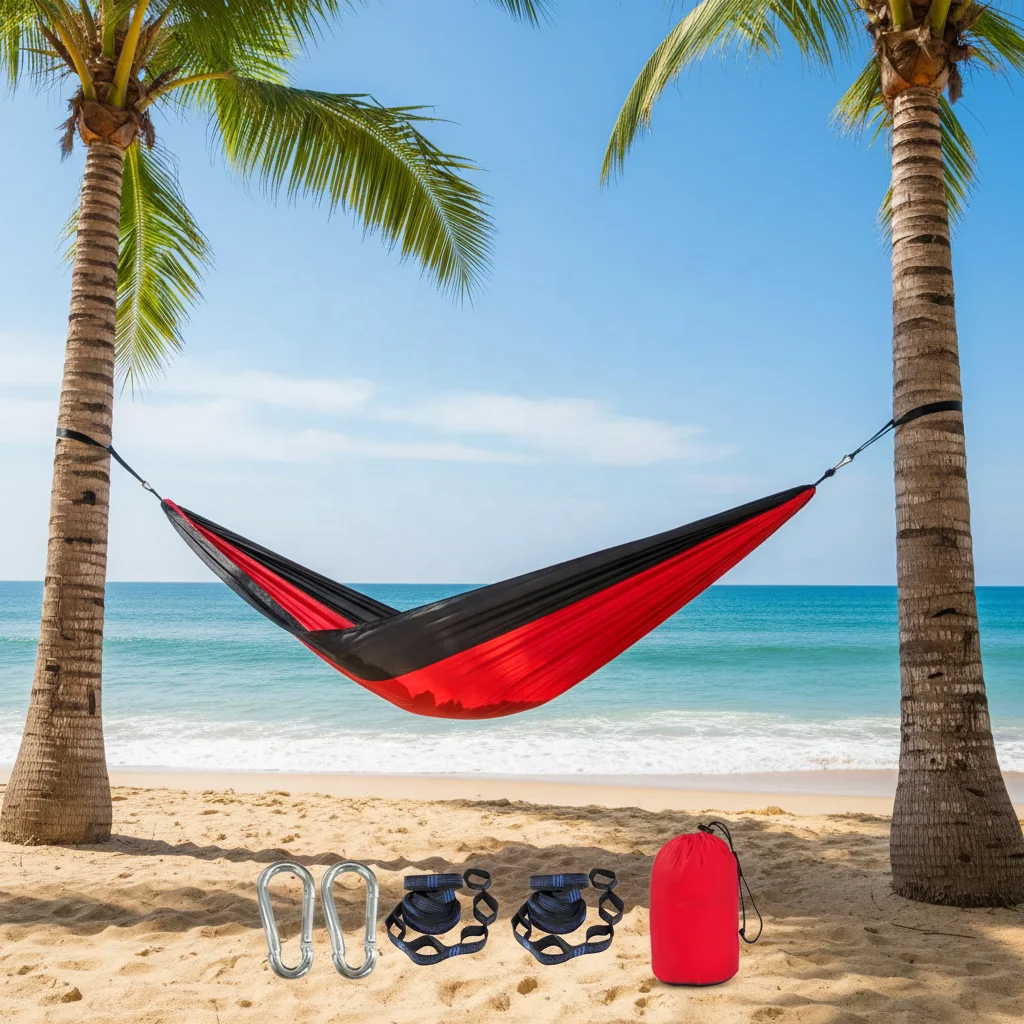 Luxury Portable Lightweight Polyester Hammock Swing Camping Bed Durable Parachute Camping Tent Hammock